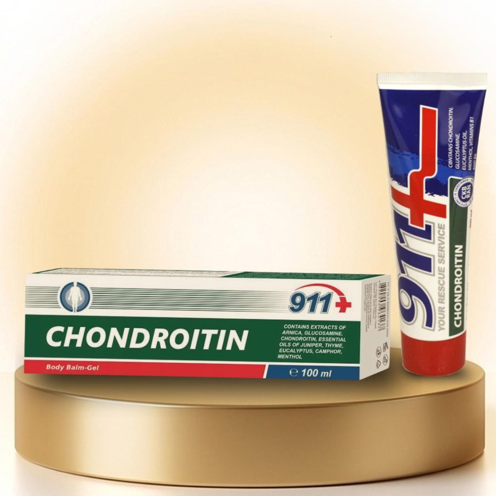 A CHONDROITIN Body Gel-Balm – 911 FARMAKOM egy komplex, kondroitinnal, glükozaminnal és gyógynövény-kivonatokkal gazdagított testápoló gél-balzsam.A készítmény masszázs közben használható, gyorsan felszívódik, és kellemes bőrérzetet biztosít. A formulát úgy állították össze, hogy támogassa a bőr komfortérzetét és a mindennapi mozgással járó terhelés utáni ápolást.