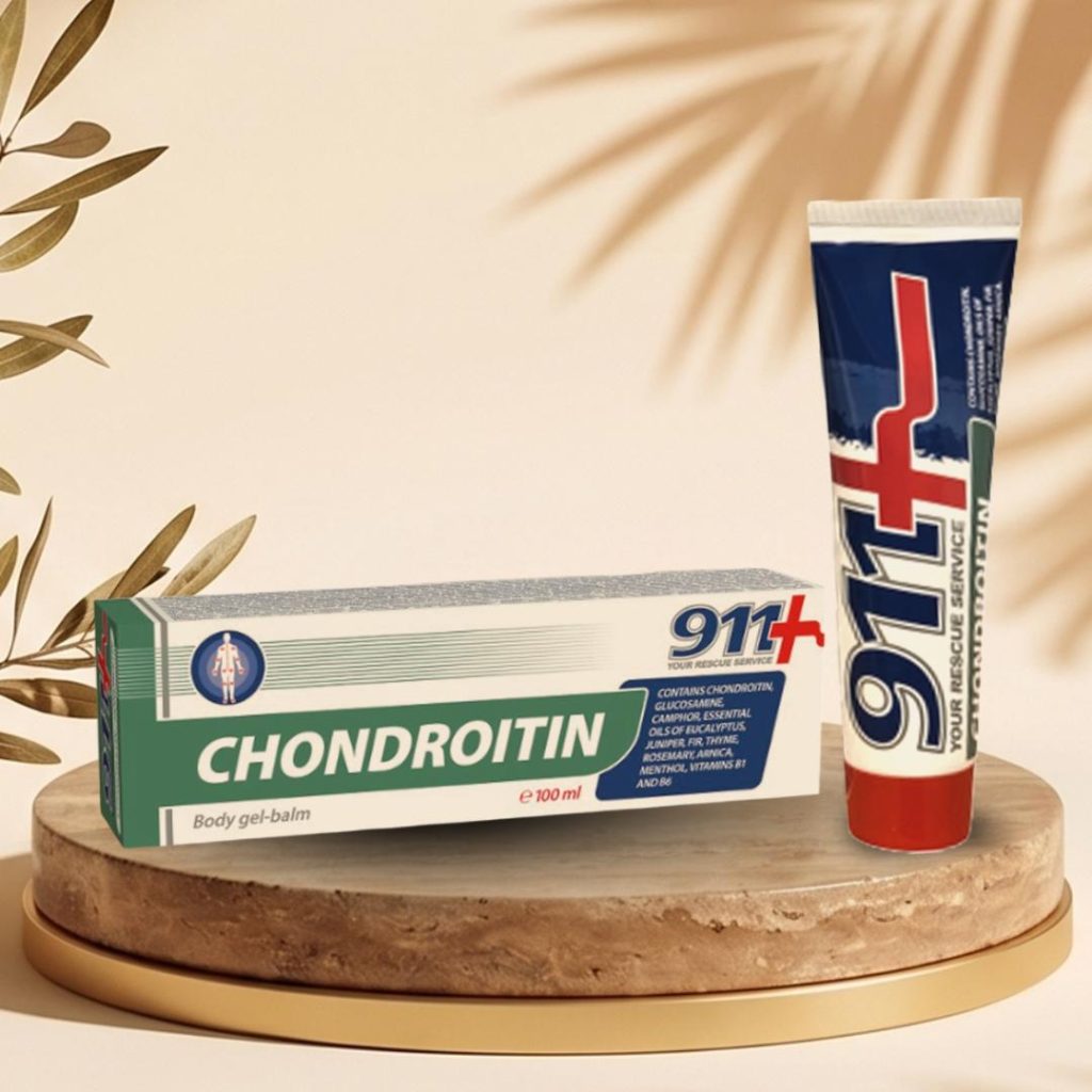A 911 Hondroitin gél-balzsam egy kondroitinnal, gyógynövény-kivonatokkal és bőrápoló összetevőkkel gazdagított testápoló készítmény, amelyet a mindennapi masszázs és bőrápolás támogatására fejlesztettek ki.Könnyű, gyorsan felszívódó formulája kellemes érzetet biztosít a bőrön, miközben a növényi összetevők és a kondroitin hozzájárulnak a bőr ápolásához és komfortérzetének fenntartásához.Ideális választás aktív életmód, rendszeres fizikai terhelés vagy hosszabb ülő- illetve állómunka mellett.