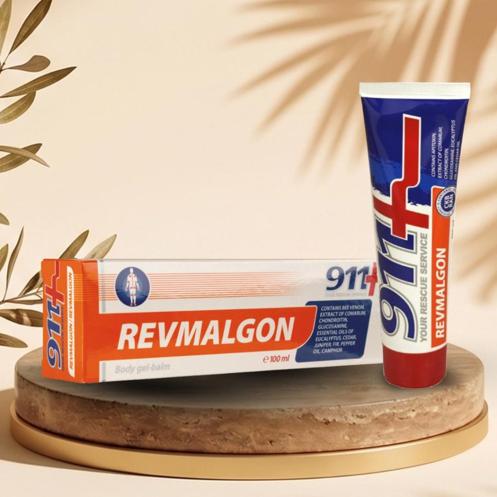 A REVMALGON Body Gel-Balm – 911 FARMAKOM egy komplex gyógynövényes gél-balzsam, amelyet a mozgásszervi területek masszázsának támogatására fejlesztettek ki.A készítmény melegítő és frissítő hatású, gyorsan felszívódó textúrával rendelkezik, így ideális mindennapi használatra sportolás, fizikai terhelés vagy hosszú ülő/álló munka után.A formula célja a bőr komfortérzetének és a masszázs élményének javítása.