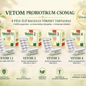 Probiotikum Vetom <span style="color:red">1.1, 2, 3, 4</span><br> kapszula <span style="color:red">50 szem</span> (étrend-kiegészítő)